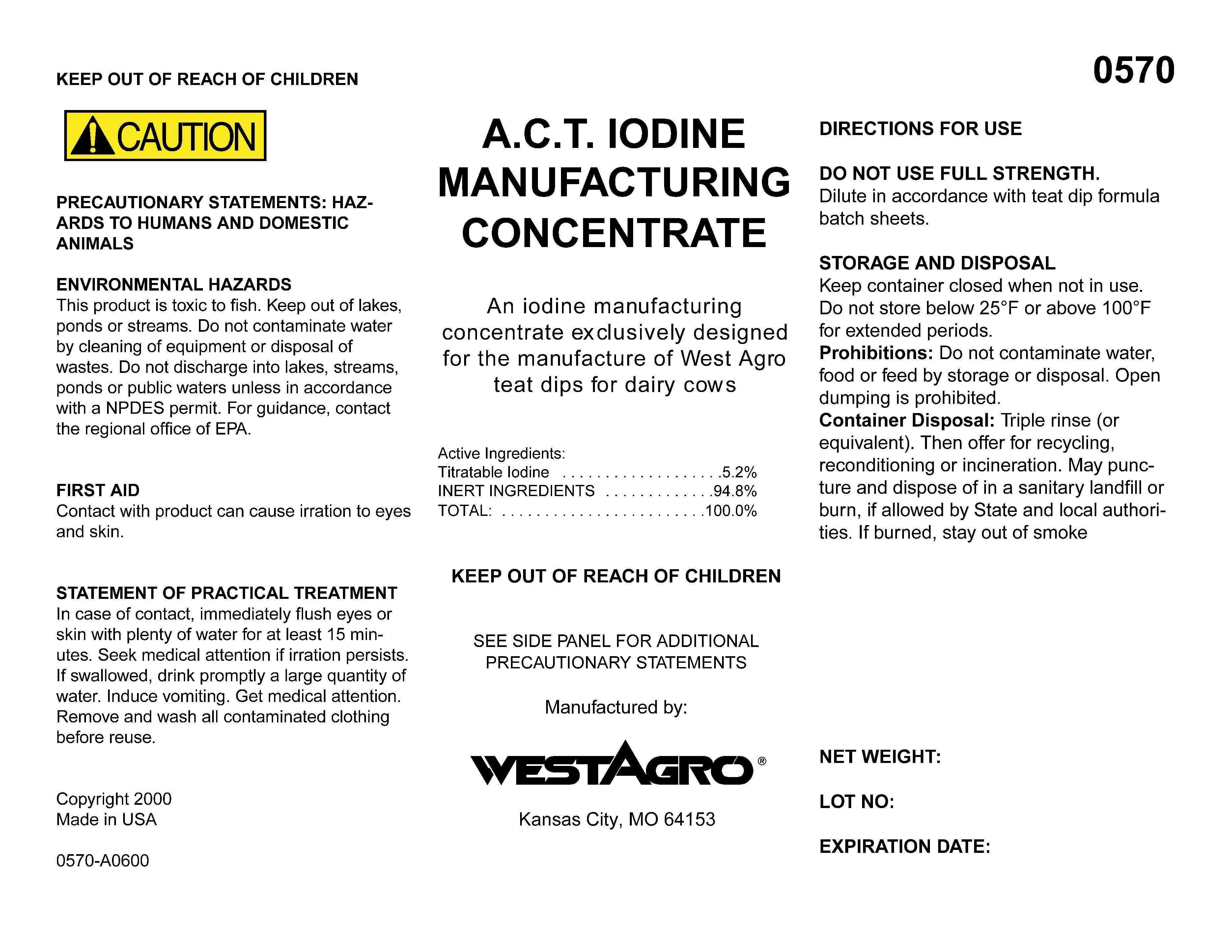 A.C.T. Iodine Manufacturing Concentrate